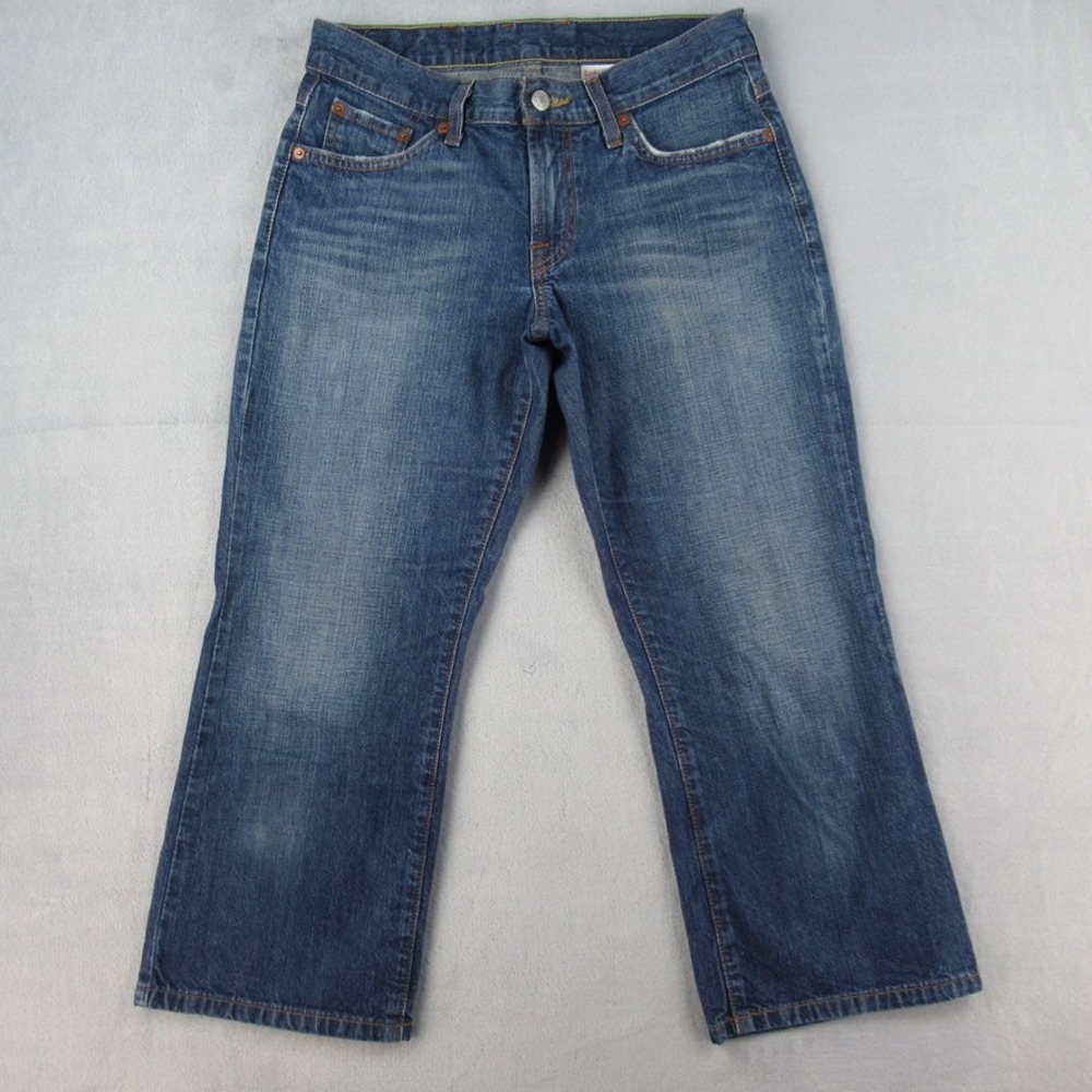 Lucky Brand Dungarees Classic Fit Crop Jeans Blue Denim 8AF9010-08N Mens Size 27